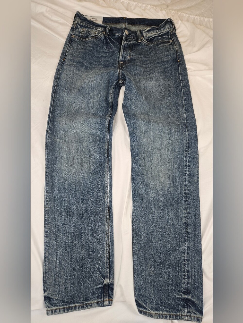 H&M Men's Relaxed Fit Blue Denim Jeans Straight Leg Size 30x32